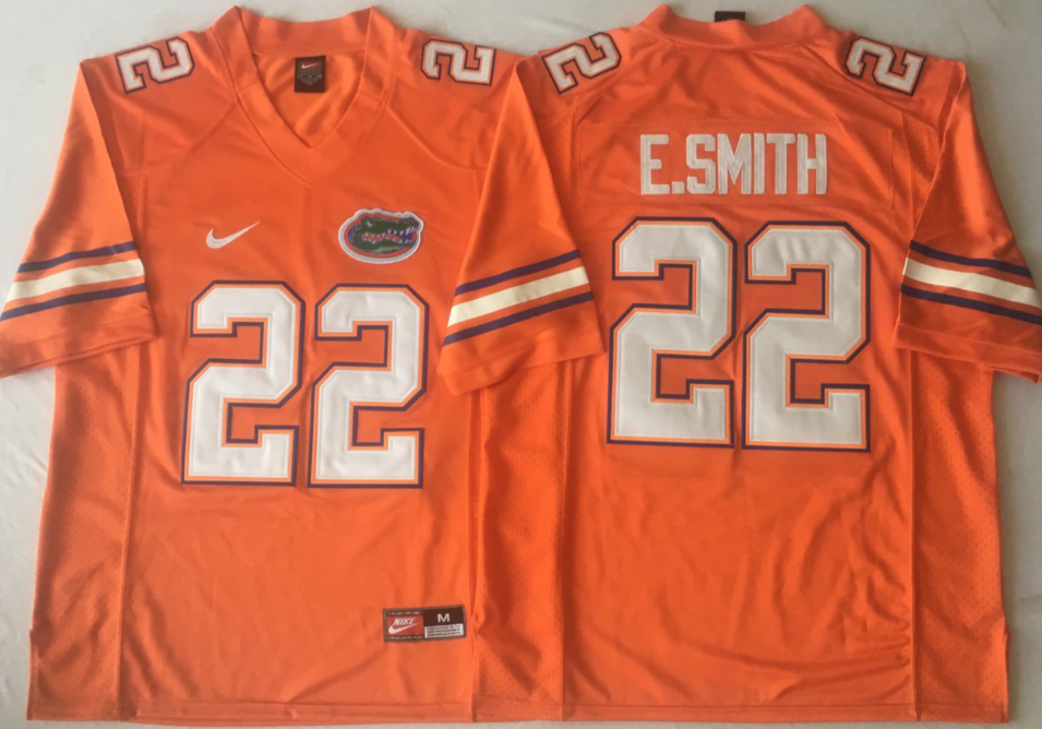 NCAA Men Florida Gators Orange #22 E.SMITH->->NCAA Jersey